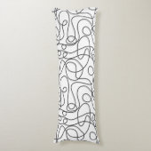 Doodle Line Art Muster | Graphit auf Weiß Seitenschläferkissen (Vorderseite Vertikal)