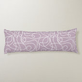 Doodle Line Art Muster | White on Mauve Seitenschläferkissen (Rückseite)