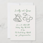 Doodle lokal Grown Farmer's Market Baby Shower Einladung (Vorderseite)