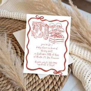 Doodle lokal Grown Farmer's Market Baby Shower Einladung