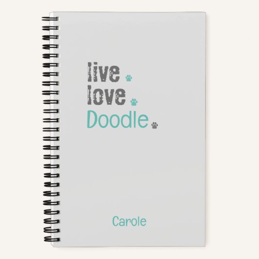 Doodle Lover Live-Liebe Hardcover Spiral Notebook Notizblock (Vorderseite)