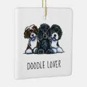 Doodle Lover Personalized Christmas Keramikornament (Rechts)