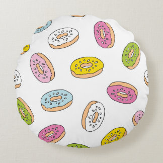 Doodle macht Muster, nahtloses Design. Rundes Kissen