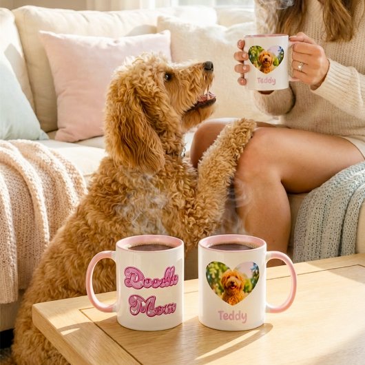 Doodle-Mama benutzerdefiniertes Foto Name Rosa Her Tasse