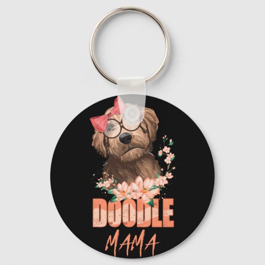Doodle Mama Gift Goldendoodle Mama Dog Lover Gesch Schlüsselanhänger (Vorderseite)