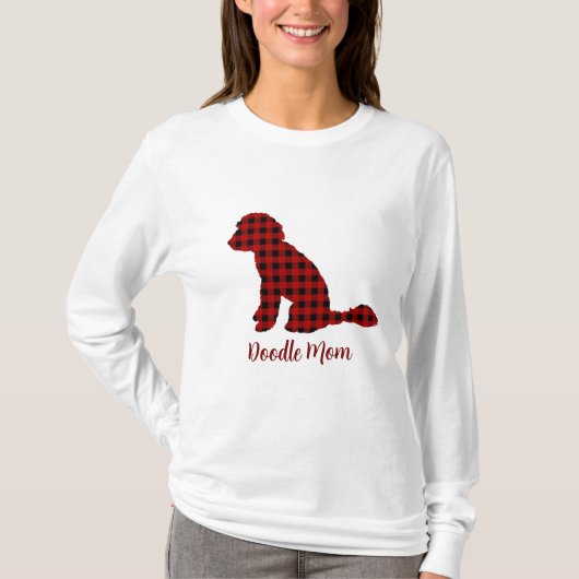 Doodle Mama Labradoodle in Buffalo Karo Kariert T-Shirt (Vorderseite)