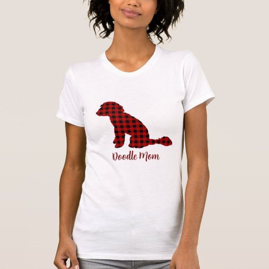 Doodle Mama Labradoodle in Buffalo Karo Kariert T- T-Shirt (Vorderseite)