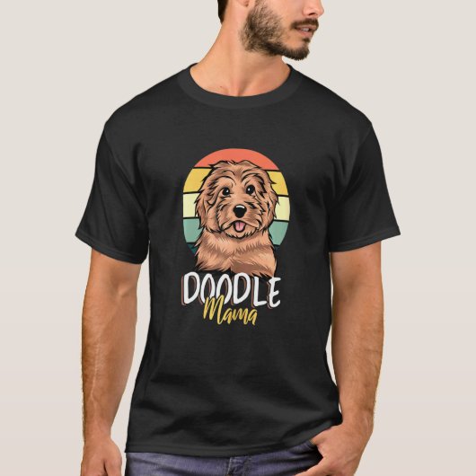 Doodle Mama Retro Goldendoodle Dog Eigentümer D T-Shirt (Vorderseite)