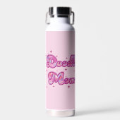 Doodle Mama Rosa Herzen Personalisierter Name Trinkflasche (Vorne)