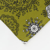 Doodle Mandelas auf dem grünen Vorhang Fleecedecke (Ecke)