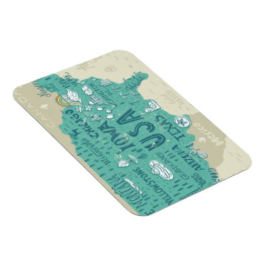 Doodle Map USA Magnet (Rechte Seite)