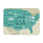 Doodle Map USA Magnet (Horizontal)