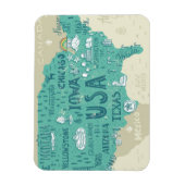 Doodle Map USA Magnet (Vertikal)