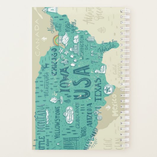 Doodle Map USA Planer (Rückseite)