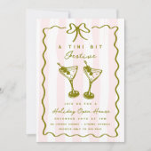 Doodle Martini Festive Funky Bow Weihnachts-Party Einladung (Vorderseite)