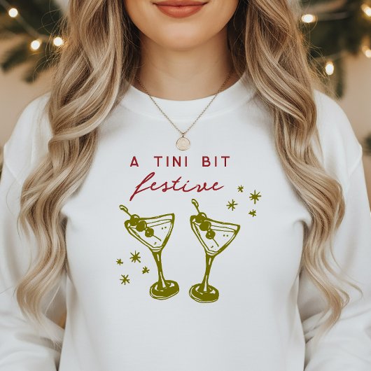 Doodle Martini Festive Funky Christmas Party Sweatshirt