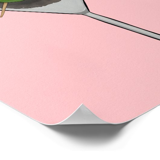 Doodle Martini Hund Mama Wasserfarbe Poster (Ecke)