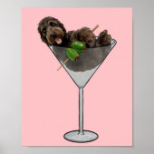 Doodle Martini Hund Mama Wasserfarbe Poster (Vorne)