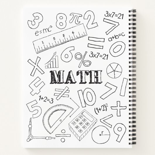 Doodle Math Art Coloring Schoo Notizblock (Rückseite)