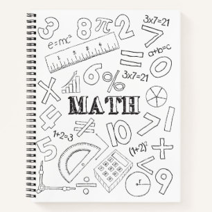 Doodle Math Art Coloring Schoo Notizblock