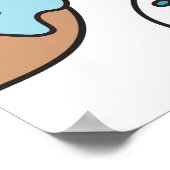 Doodle mehrfarbiger Donuts Hintergrund. Poster (Ecke)