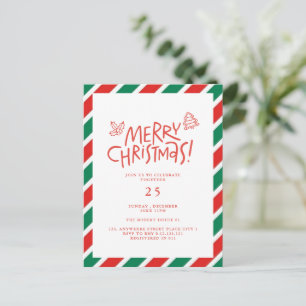 Doodle moderne Weihnachtsfeier-Karte Feiertagspostkarte
