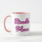 Doodle Mom Custom Photo Name Pink Heart Typography Tasse (Links)