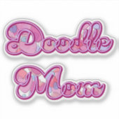 Doodle Mom Pink Heart Pop Art Typography Sticker (Vorderseite)