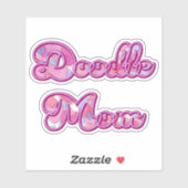 Doodle Mom Pink Heart Pop Art Typography Sticker (Blatt)