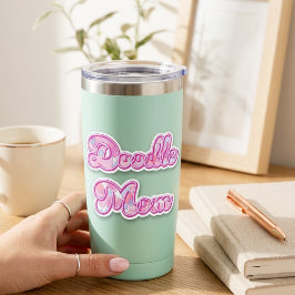 Doodle Mom Pink Heart Pop Art Typography Sticker