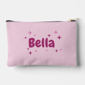 Doodle Mom Pink Hearts Personalized Name Zubehörtasche (Rückseite)