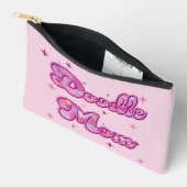 Doodle Mom Pink Hearts Personalized Name Zubehörtasche (Offen)