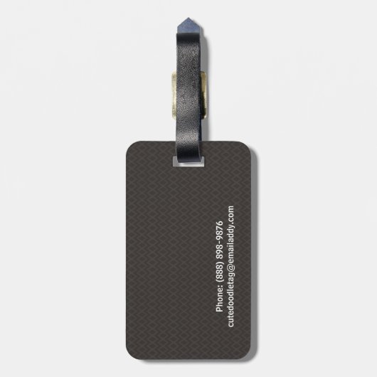 Doodle Monogram Gepäckanhänger (Rückseite vertikal)