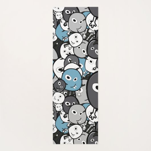 Doodle-Monster Yogamatte (Rückseite)