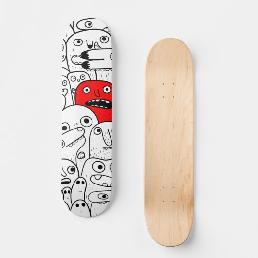 Doodle Monsters Skateboard (Vorderseite)