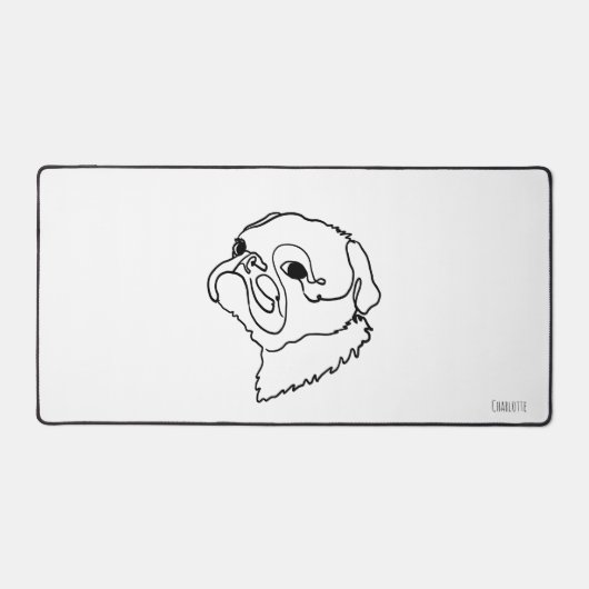 Doodle Mops Joy: Anpassen mit Ihren Worten Schreibtischunterlage (Vorderseite)