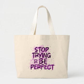 Doodle motivacional: Deja de intentar ser perfecto Jumbo Stoffbeutel