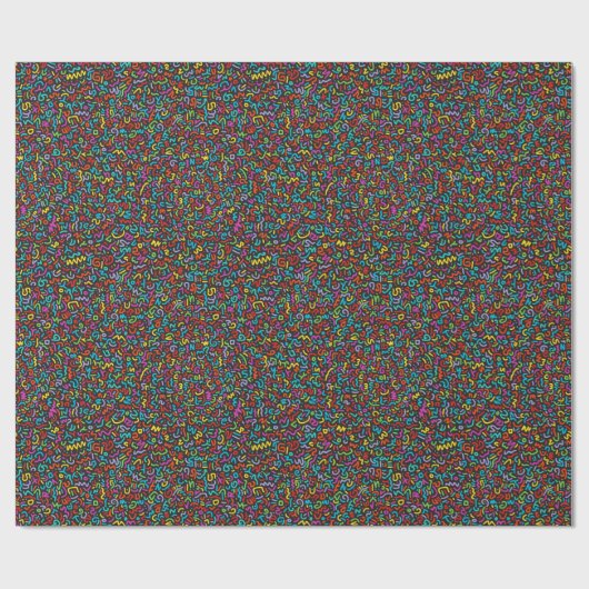 Doodle (Multi on Black) Papierrolle Geschenkpapier (Flach)