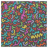 Doodle (Multi on Black) Stoff (Nahaufnahme)