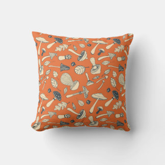 Doodle Mushroom Vintag Nahtloses Wallpaper Kissen