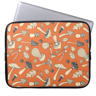 Doodle Mushroom Vintag Nahtloses Wallpaper Laptopschutzhülle