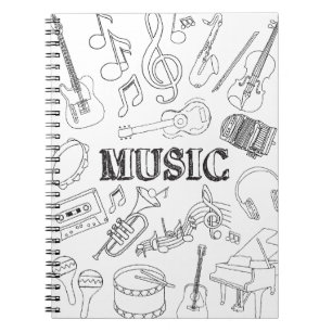 Doodle Music Colorieren Notizblock