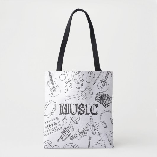 Doodle Music Colorieren Tasche (Vorderseite)