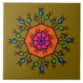 Doodle Muster 2 Fliese (Vorderseite)