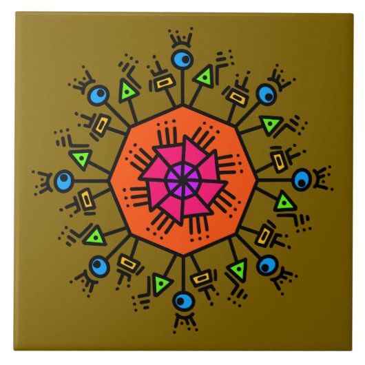 Doodle Muster 2 Fliese (Vorderseite)