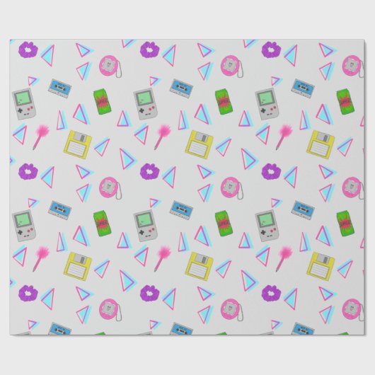 Doodle-Muster der 90er Geschenkpapier (Flach)