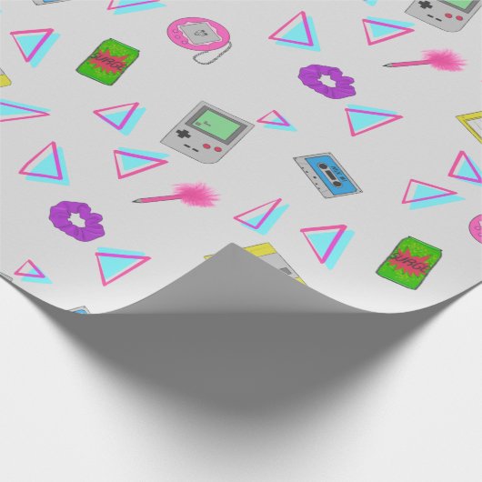Doodle-Muster der 90er Geschenkpapier (Ecke)