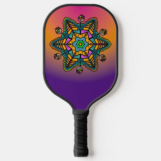 Doodle Muster mit Augen Pickleball Schläger (Vorderseite)