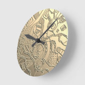 Doodle-Muster mit Reliefstruktur Runde Wanduhr (Winkel)
