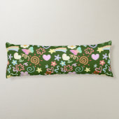 Doodle-Muster pastellfarben D Green BG Seitenschläferkissen (Rückseite)